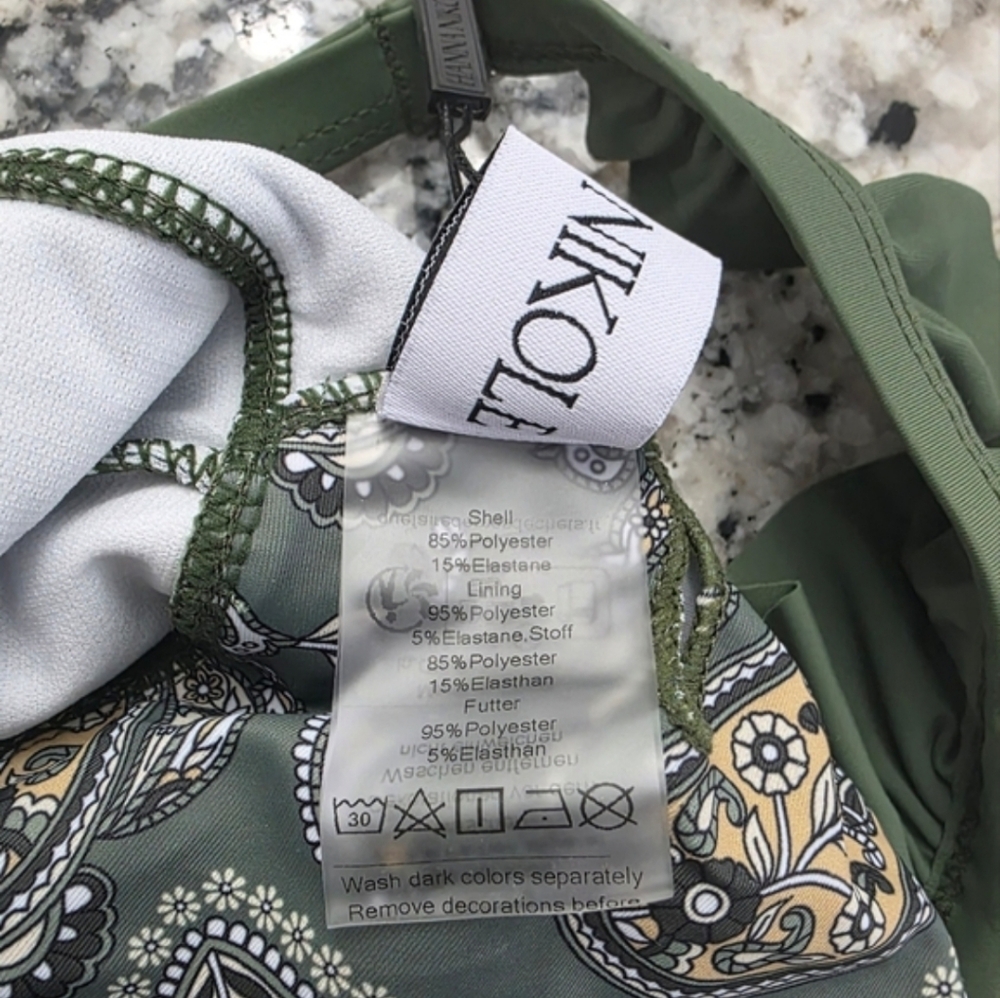 Hanna Nikole Women's Teddy V-Neck Knotted Bodice Swimwear. NEW! - Picture 4 of 7